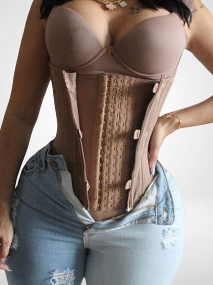 Internal Hooks Hourglass Zipper Faja Vest