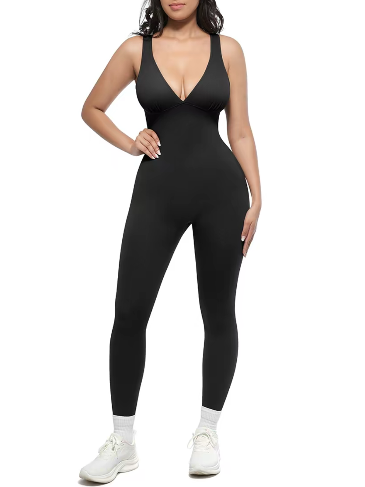 Deep V Breathable Chest Support High Waist Tummy Control Body Shaper