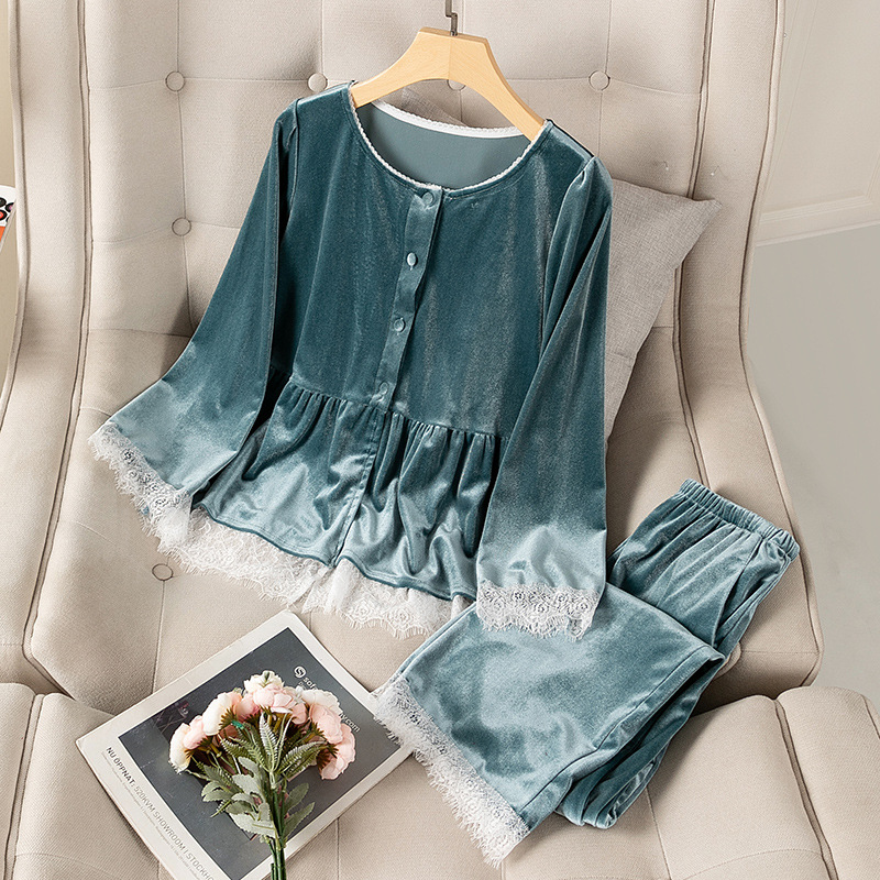 Two Piece Round Neck Cardigan Loungewear