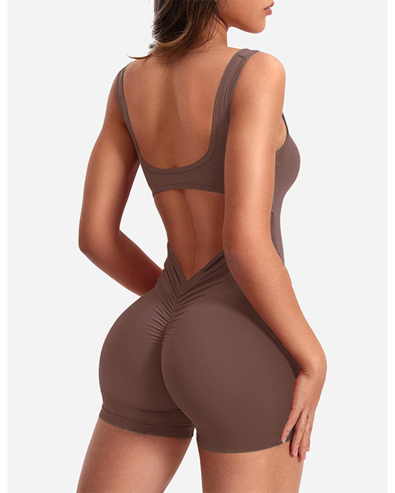 Backless Slim Fit Butt Lifting Yoga Jumpsuit