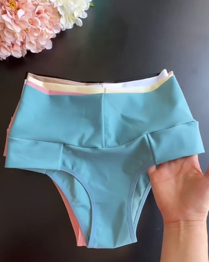 ChicCurve Solid Color High-Waisted Panties
