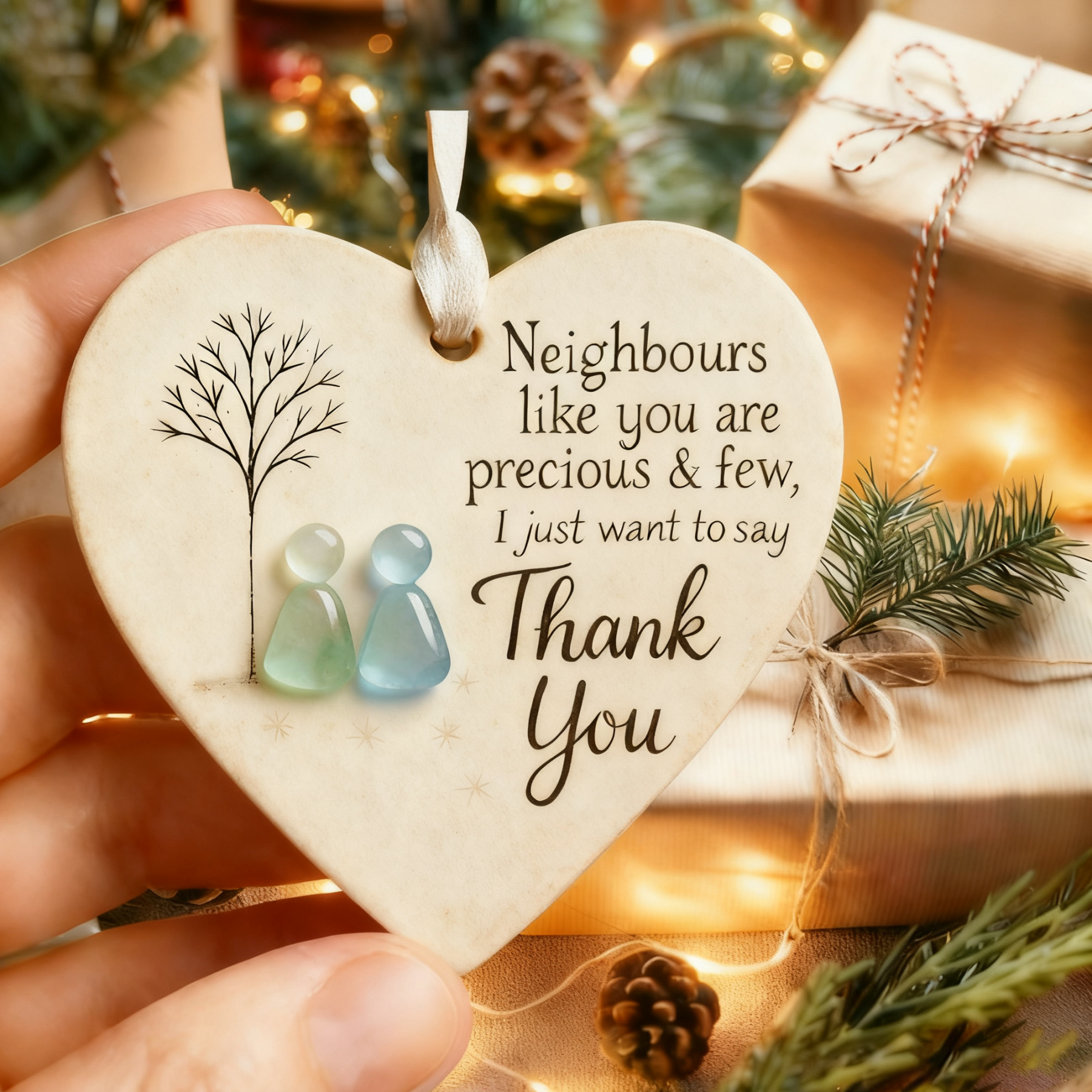 Heart-Shaped Thank You Neighbor Ornament