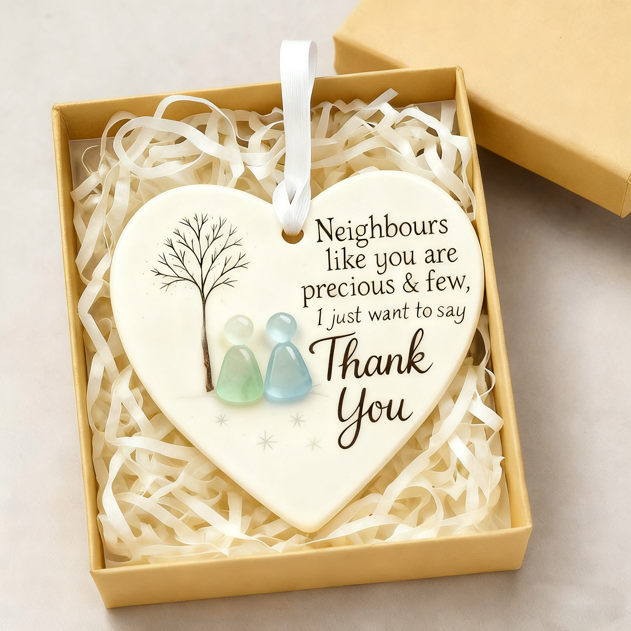 "Thank You Neighbours" Heart - Shaped Ornament