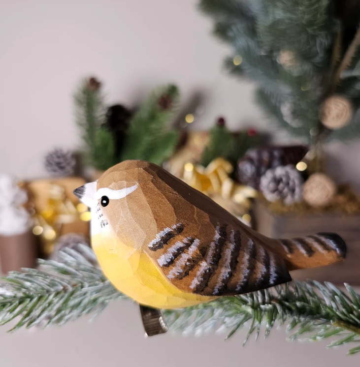 Charming handmade clip-on bird ornament