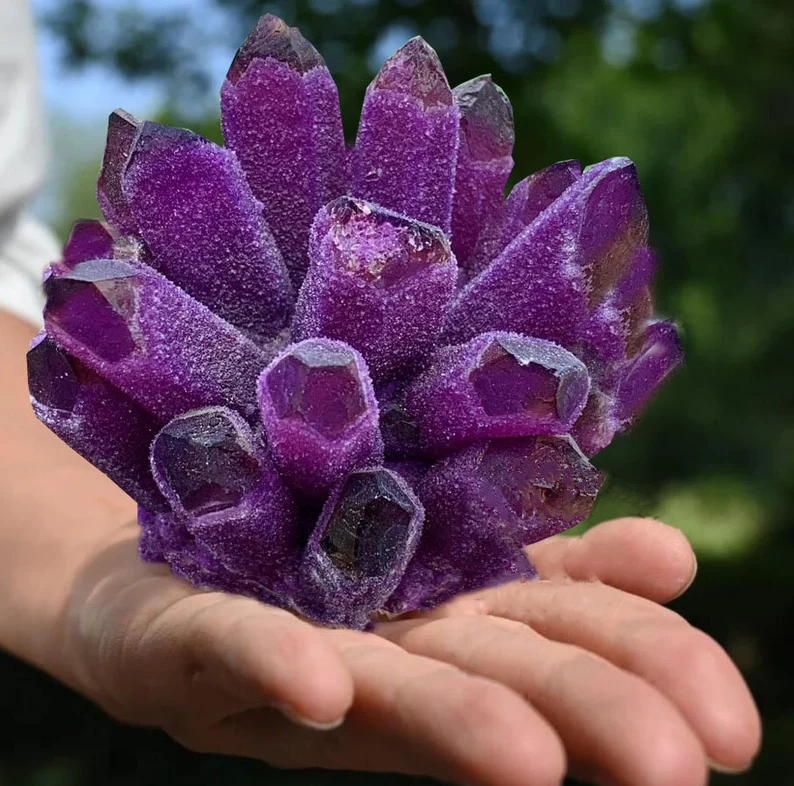 Natural crystal amethyst cluster