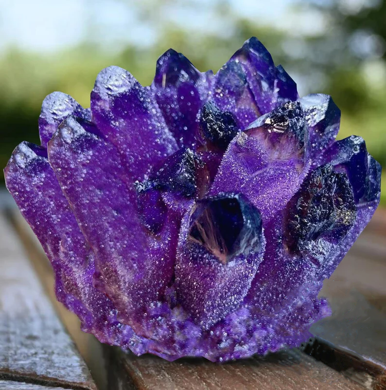 Natural crystal amethyst cluster