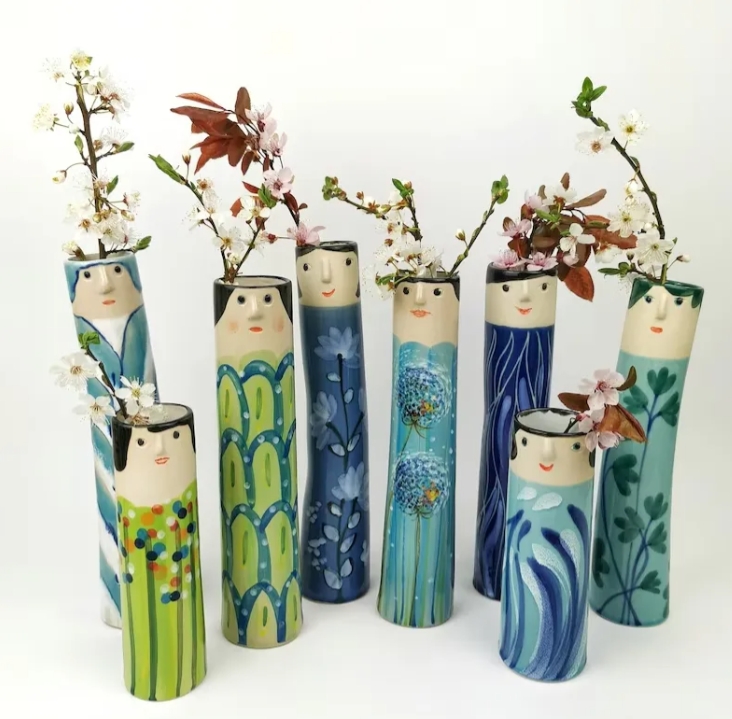 💐🫙HANDMADE SPRING FAMILY BUD VASES