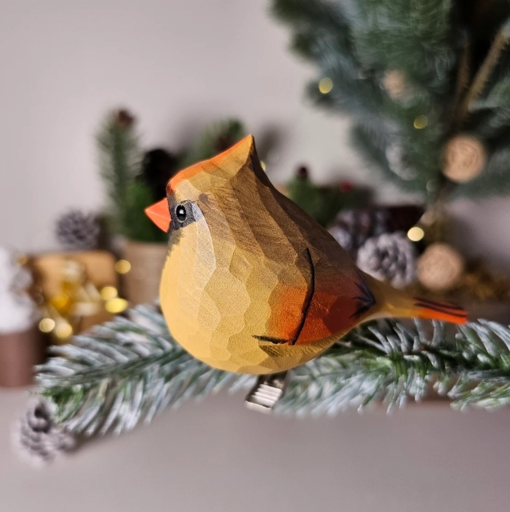 Charming handmade clip-on bird ornament