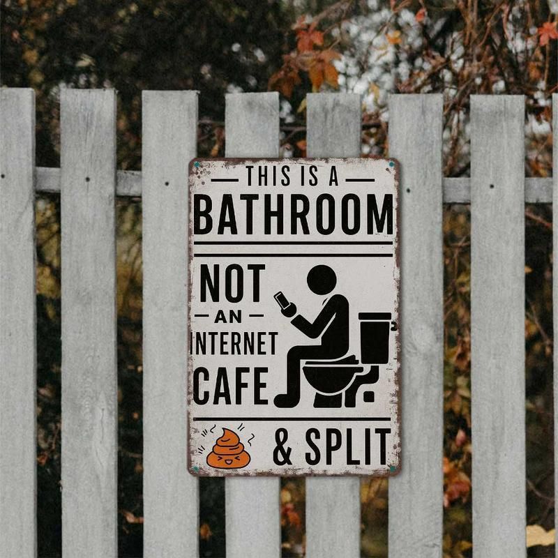 ✨HOT SALE 49% OFF📱🚫Humorous Bathroom Metal Wall Sign🚽💩