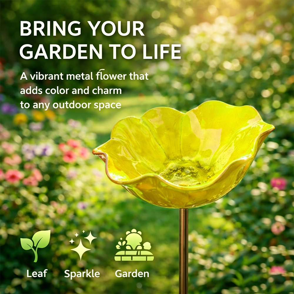Handmade Metal Flower Garden Stake