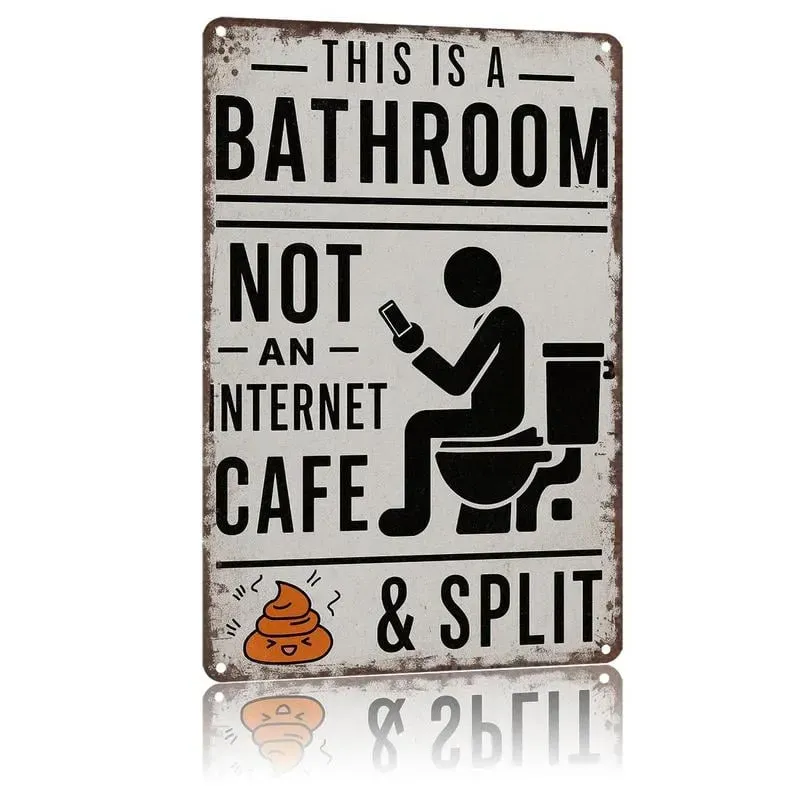 ✨HOT SALE 49% OFF📱🚫Humorous Bathroom Metal Wall Sign🚽💩