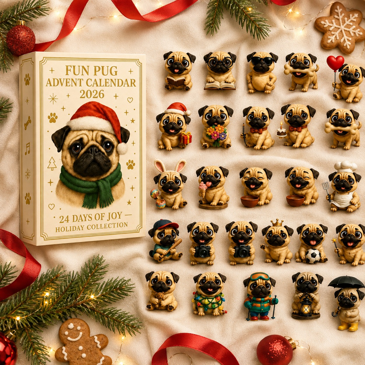 Pug Christmas Advent Calendar 4