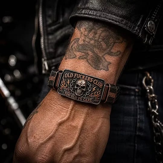 🔥💀 OLD FUCKERS CLUB Skull Bracelet