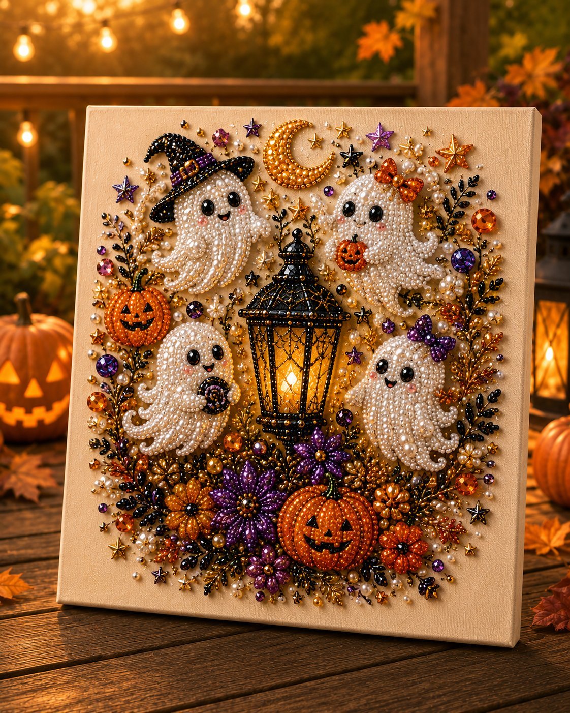 💥  👻✨ Halloween Pearl Art DIY Kit – Turn Tiny Pearls into Spooky-Cute Magic