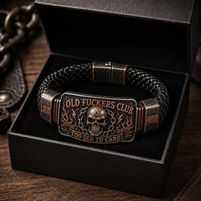 🔥💀 OLD FUCKERS CLUB Skull Bracelet