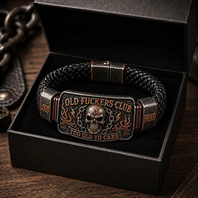🔥💀 OLD FUCKERS CLUB Skull Bracelet