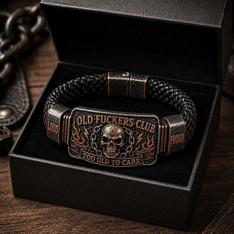 🔥💀 OLD FUCKERS CLUB Skull Bracelet