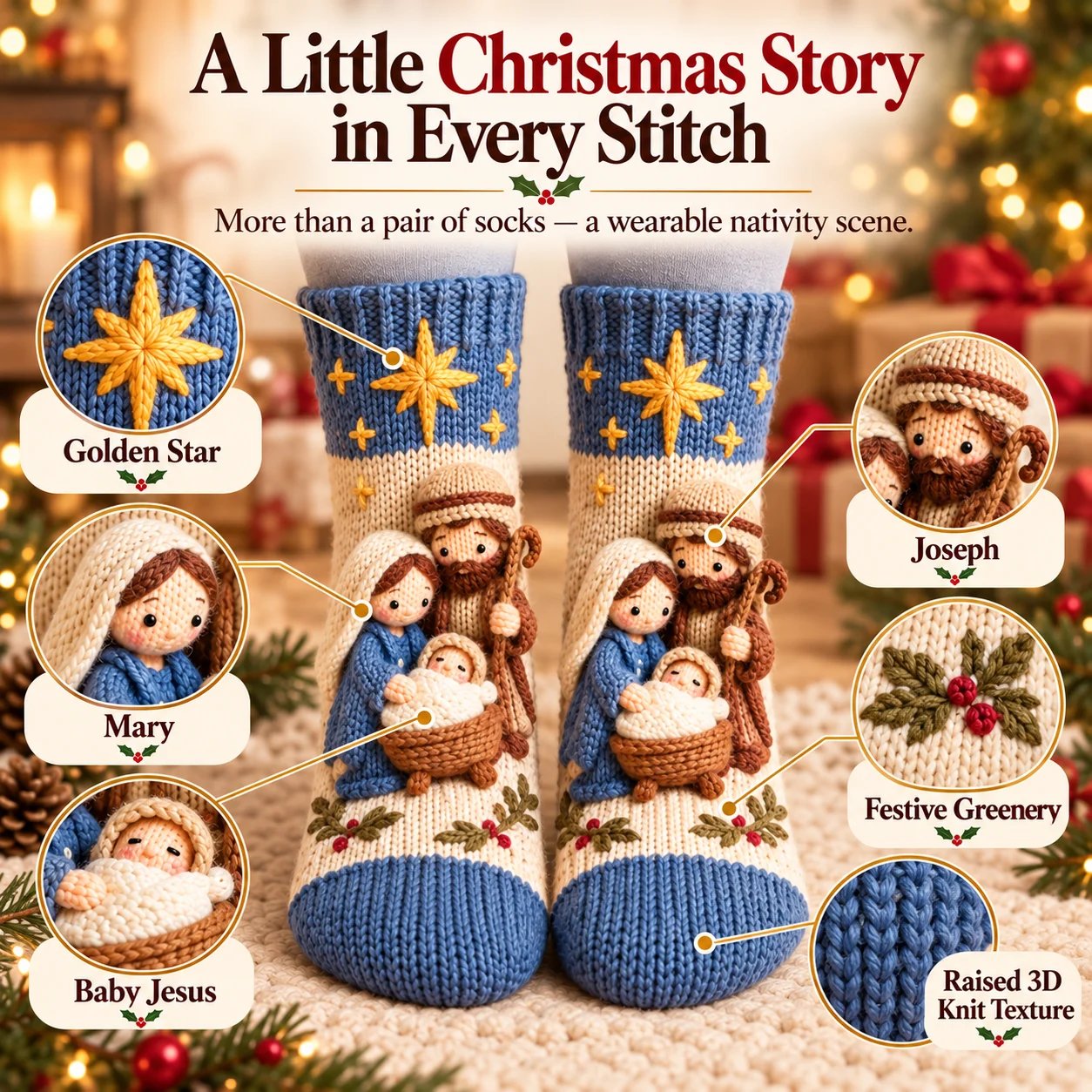 3D knitted Nativity scene 3D knitted Nativity scene