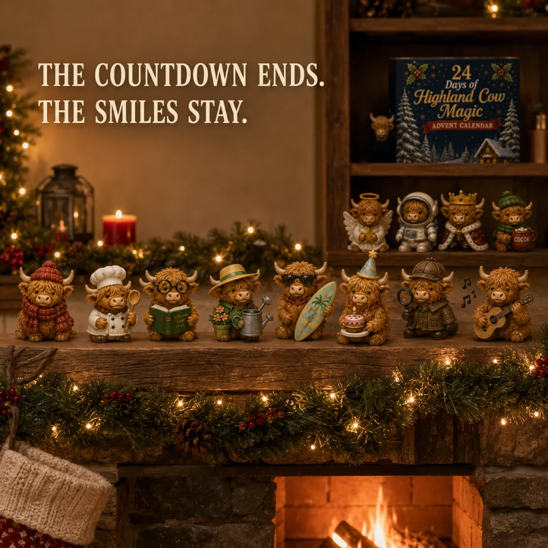 🐮 24 Days of Highland Cow Magic Advent Calendar – 24 Collectible Christmas Cow Surprises