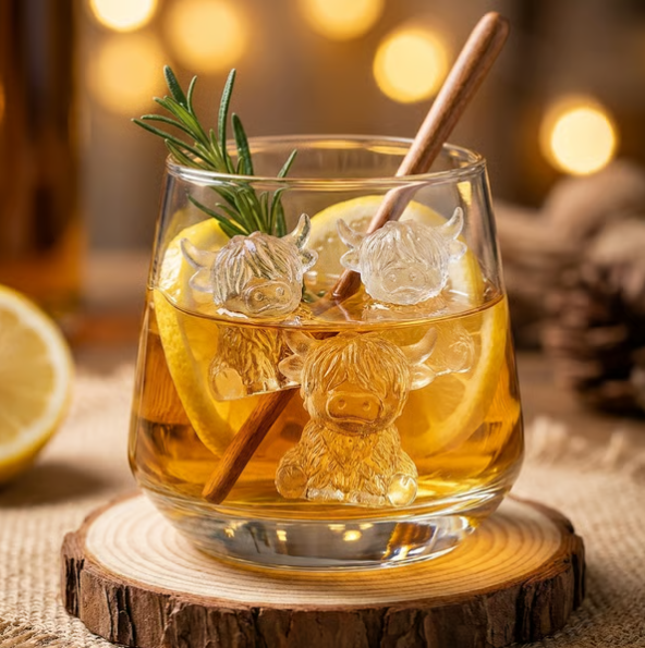 🐮 Mini Highland Cow Ice Cube & Dessert Mold 🧊🍪 Cute 3D Ice for Drinks, Parties & Gifts💕