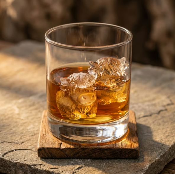 🐮 Mini Highland Cow Ice Cube & Dessert Mold 🧊🍪 Cute 3D Ice for Drinks, Parties & Gifts💕
