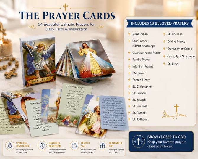 ✝🙏Catholic Faux Leather Holy Card Holder – Pocket Prayer Card Organizer with Snap Closure 