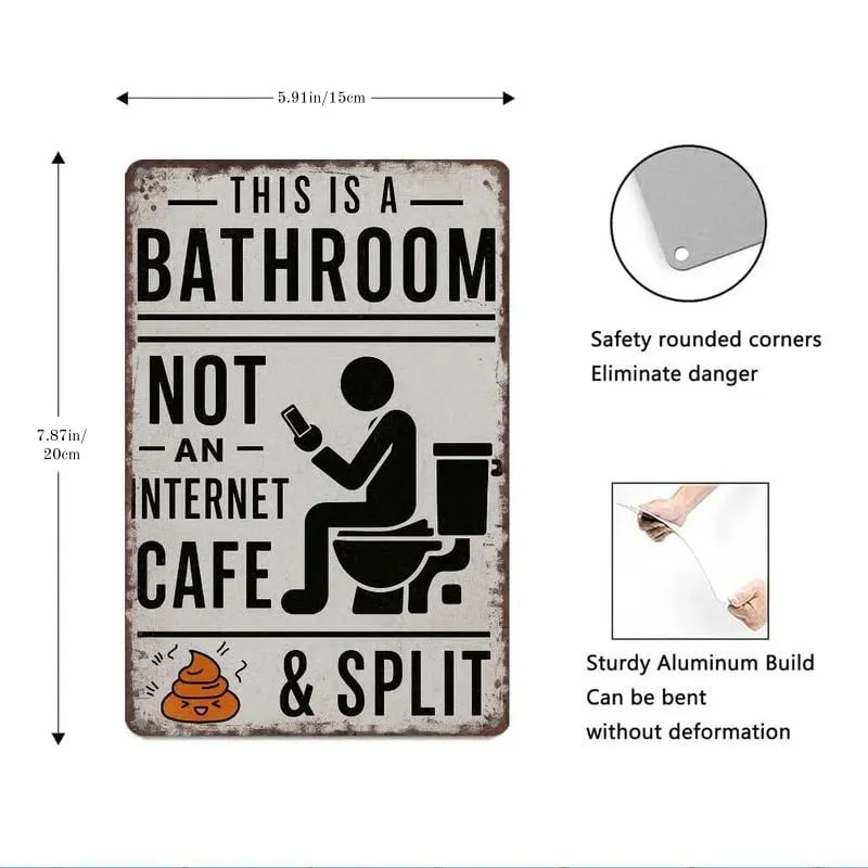 ✨HOT SALE 49% OFF📱🚫Humorous Bathroom Metal Wall Sign🚽💩