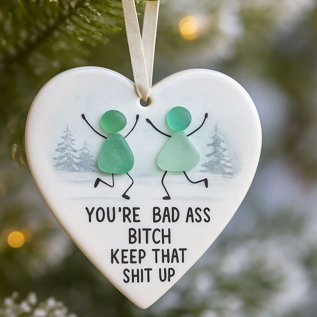 Badass Bestie Sea-Glass Friendship Ornament