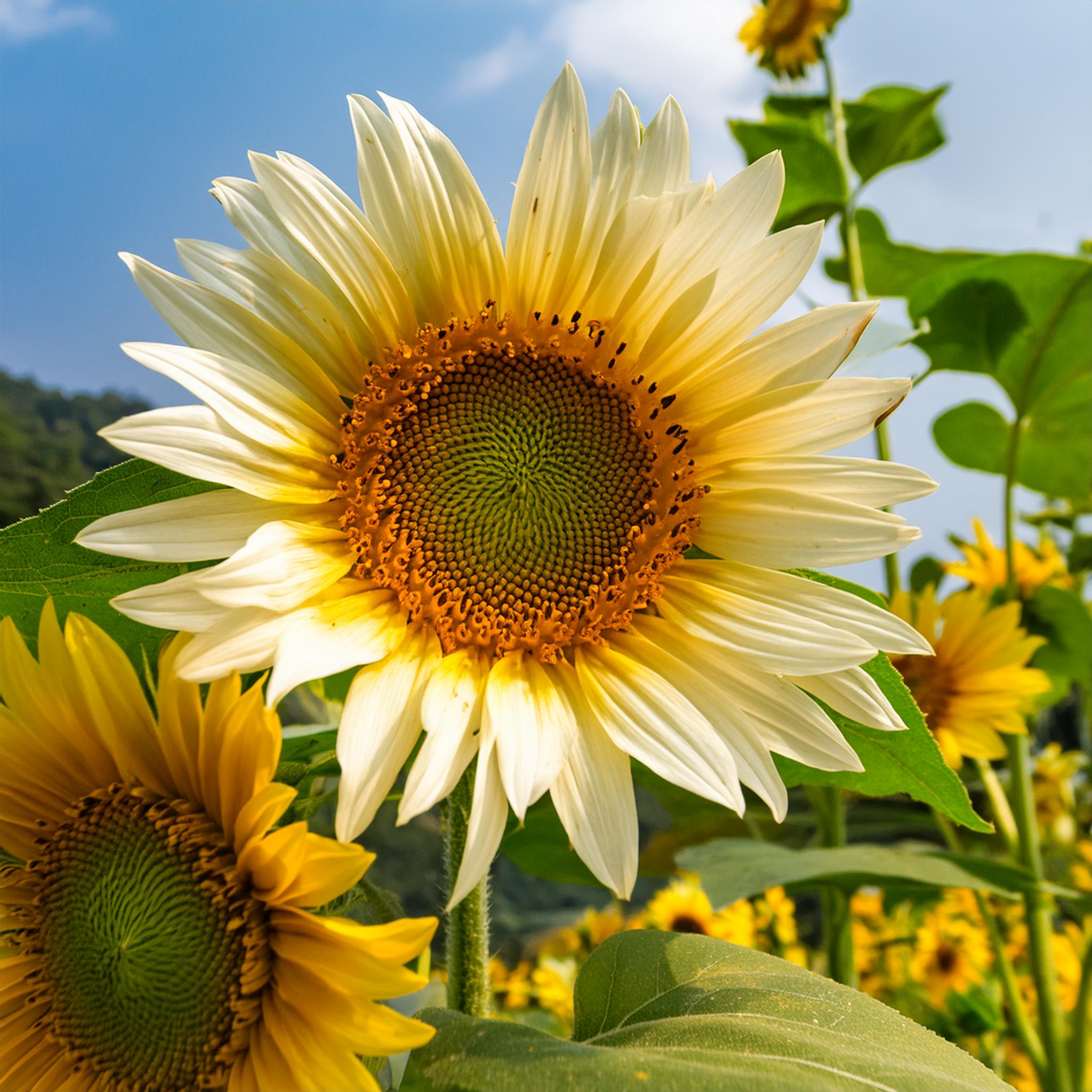 Rare two-color white sunflower seeds