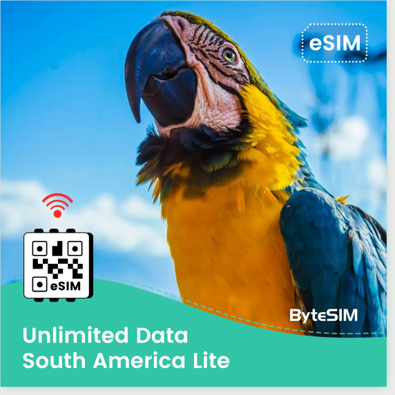 South America Lite eSIM - Unlimited Data - ByteSIM