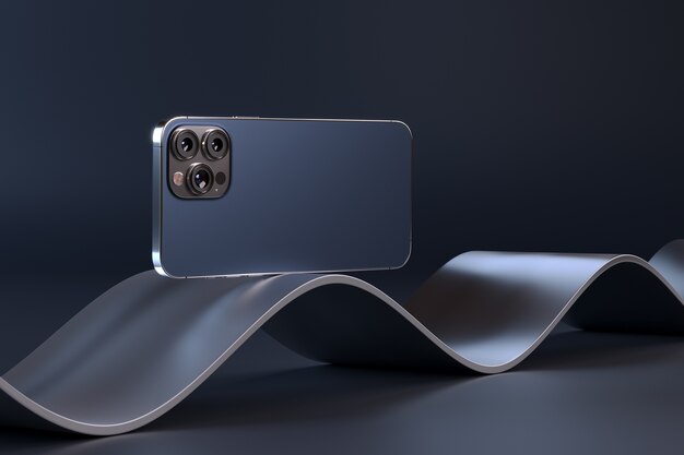 Free photo new smartphone balancing with wavy item