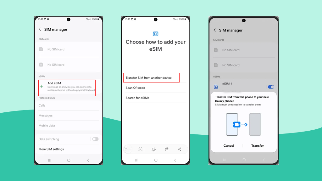 Easy steps to transfer eSIM from old Samsung to new