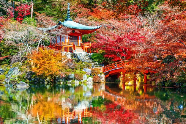Free photo daigoji temple in autumn, kyoto. japan autumn seasons.