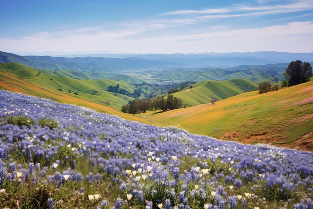 Photo beautiful garden flowers natural scenery big picture