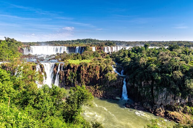 Free photo waterfal in iguazu national park cataratas, argentina