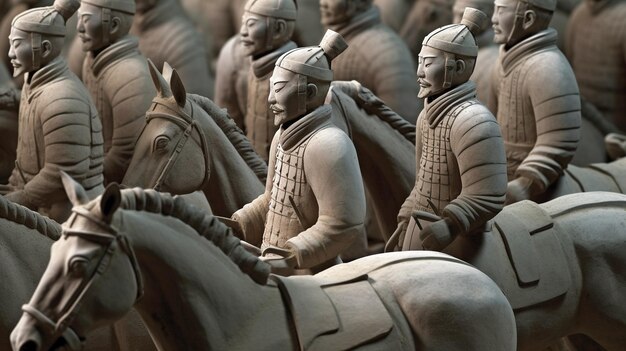 照片 中国生成式人工智能兵马俑