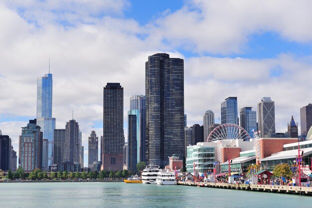 Free photo chicago city downtown