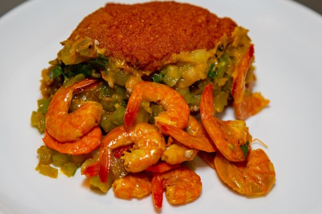 Photo typic acaraje traditional brazilian dumpling made with blackeyed peas