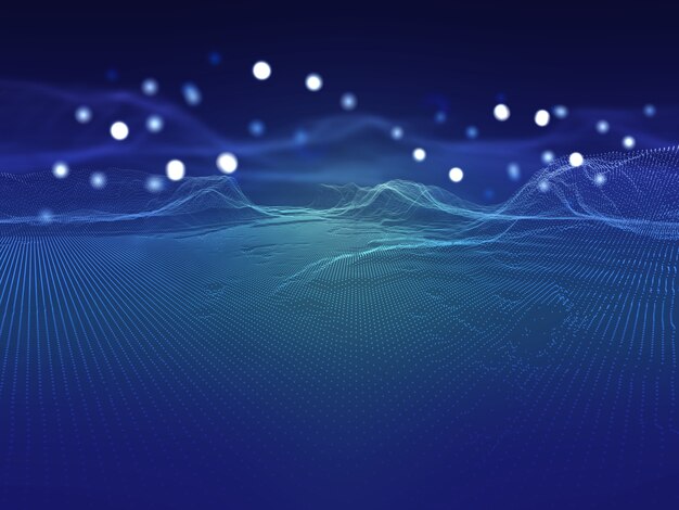 Free photo 3d digital landscape, modern technology background