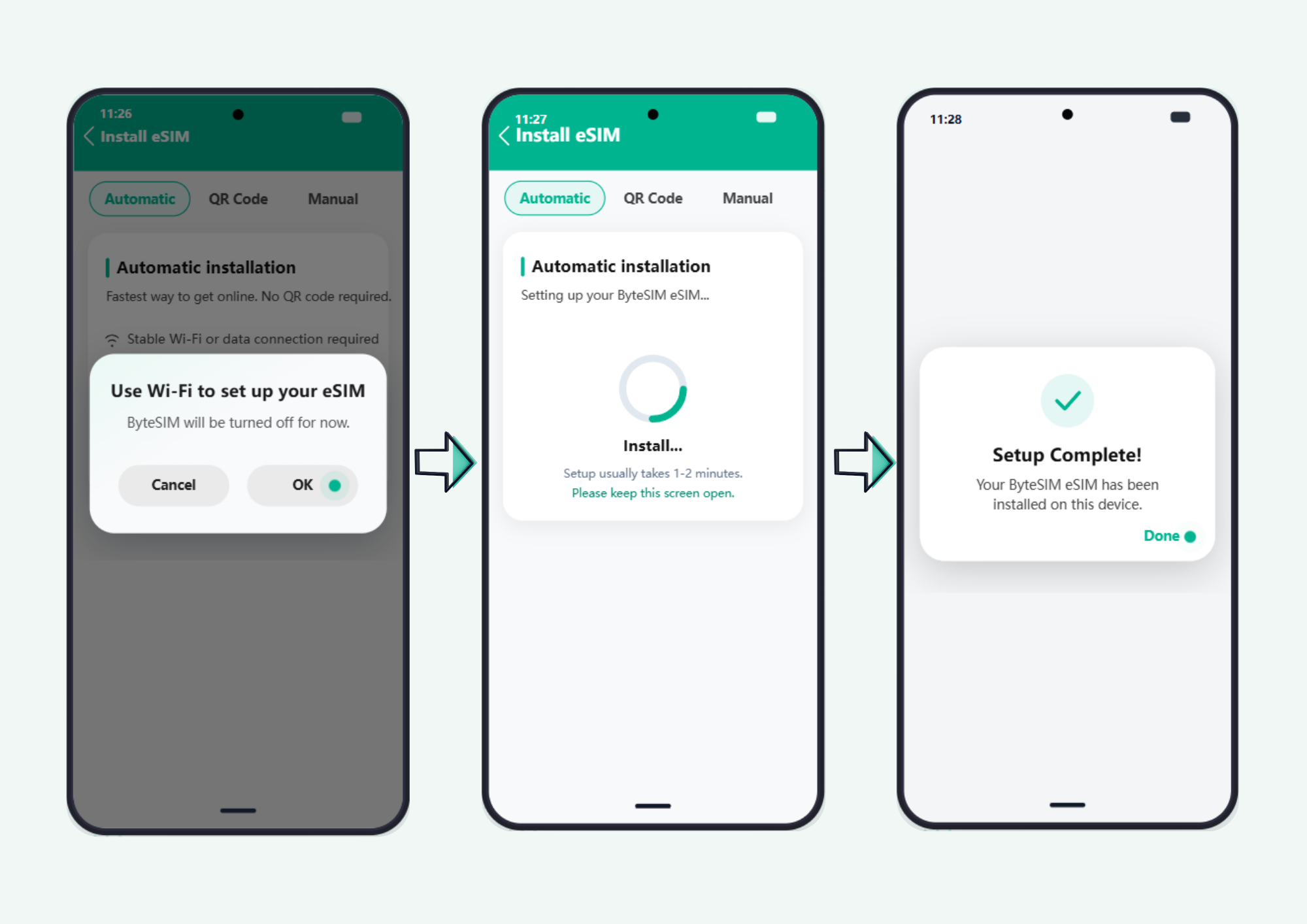 透過 APP 在諾基亞上安裝 eSIM