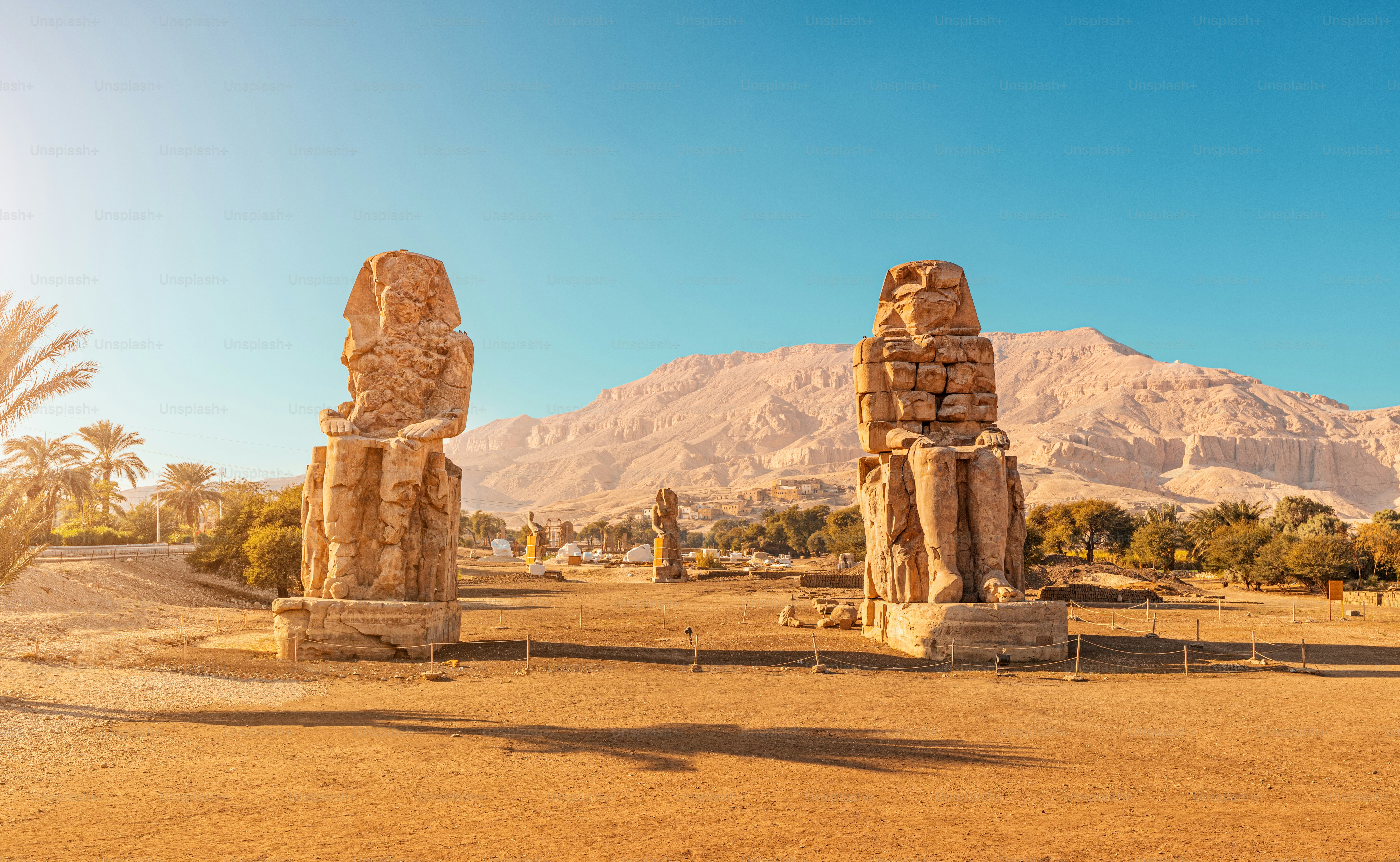 Famous two Colossi of Memnon , Egypt