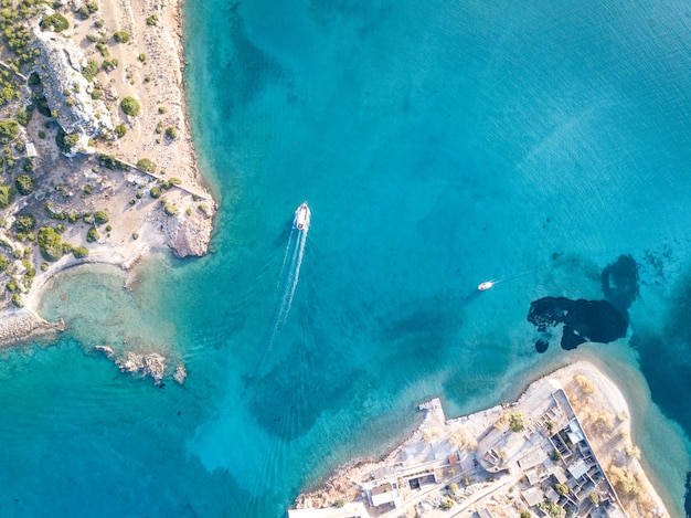Free photo aerial shot of a sea
