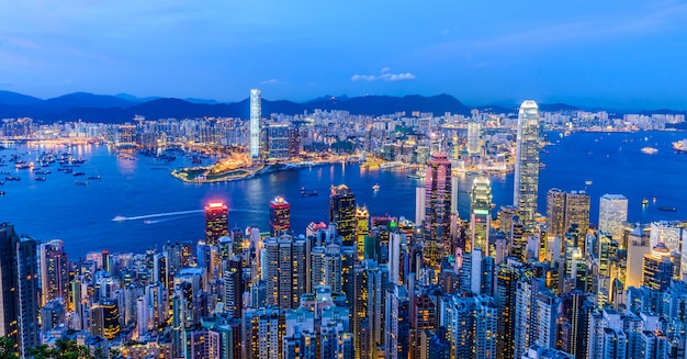 Free photo scene of the victoria harbour in hong kong. victoria harbour