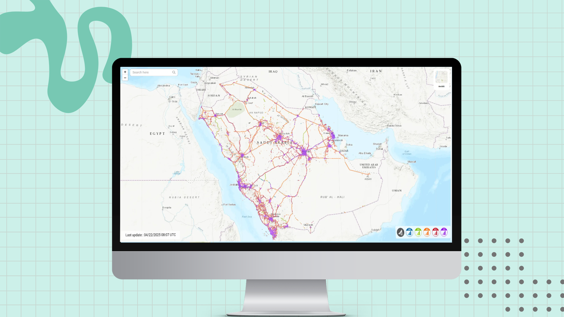 coverage of STC 2G, 3G, 4G and 5G mobile network