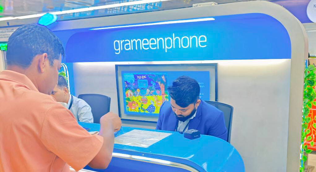 Grameenphone counter at Hazrat Shahjalal International Airport