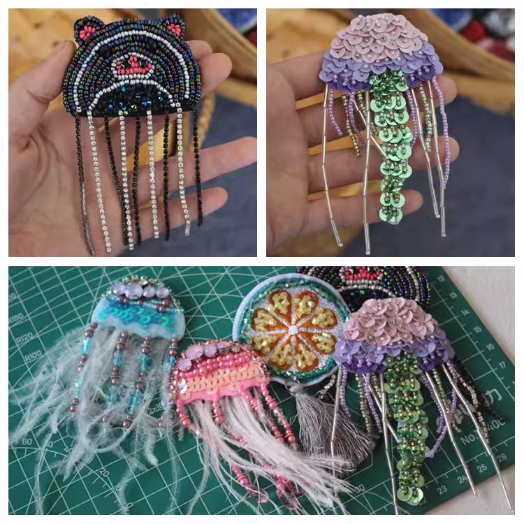 3D Beaded Clothing Patch Accessories BA0114-Lace Fabric Shop