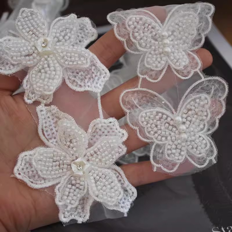 3D Beaded Floral Cloth Decoration BT0017