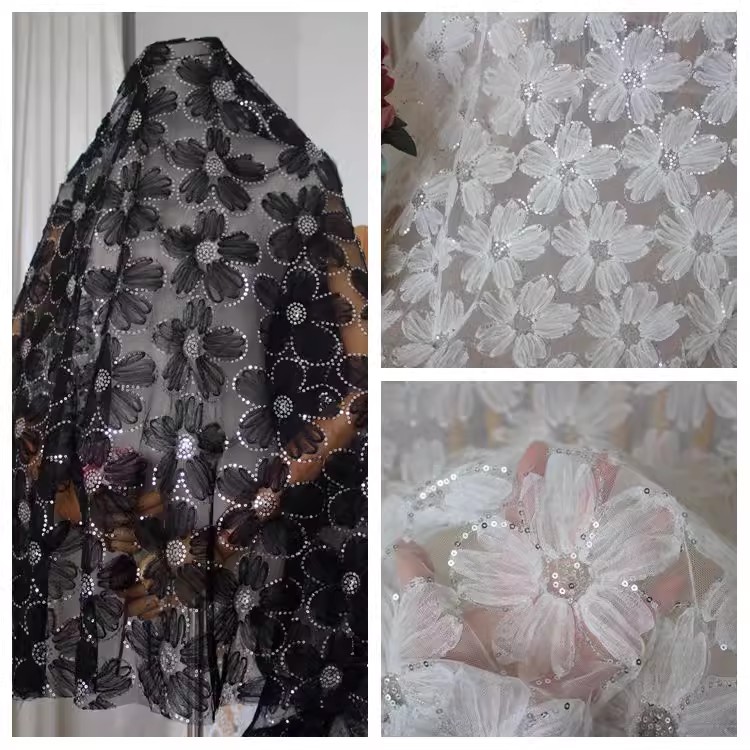 3D Floral Fabric Half Yard Width 150cm TF0122