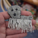 Black White Dog 5.7x6 cm