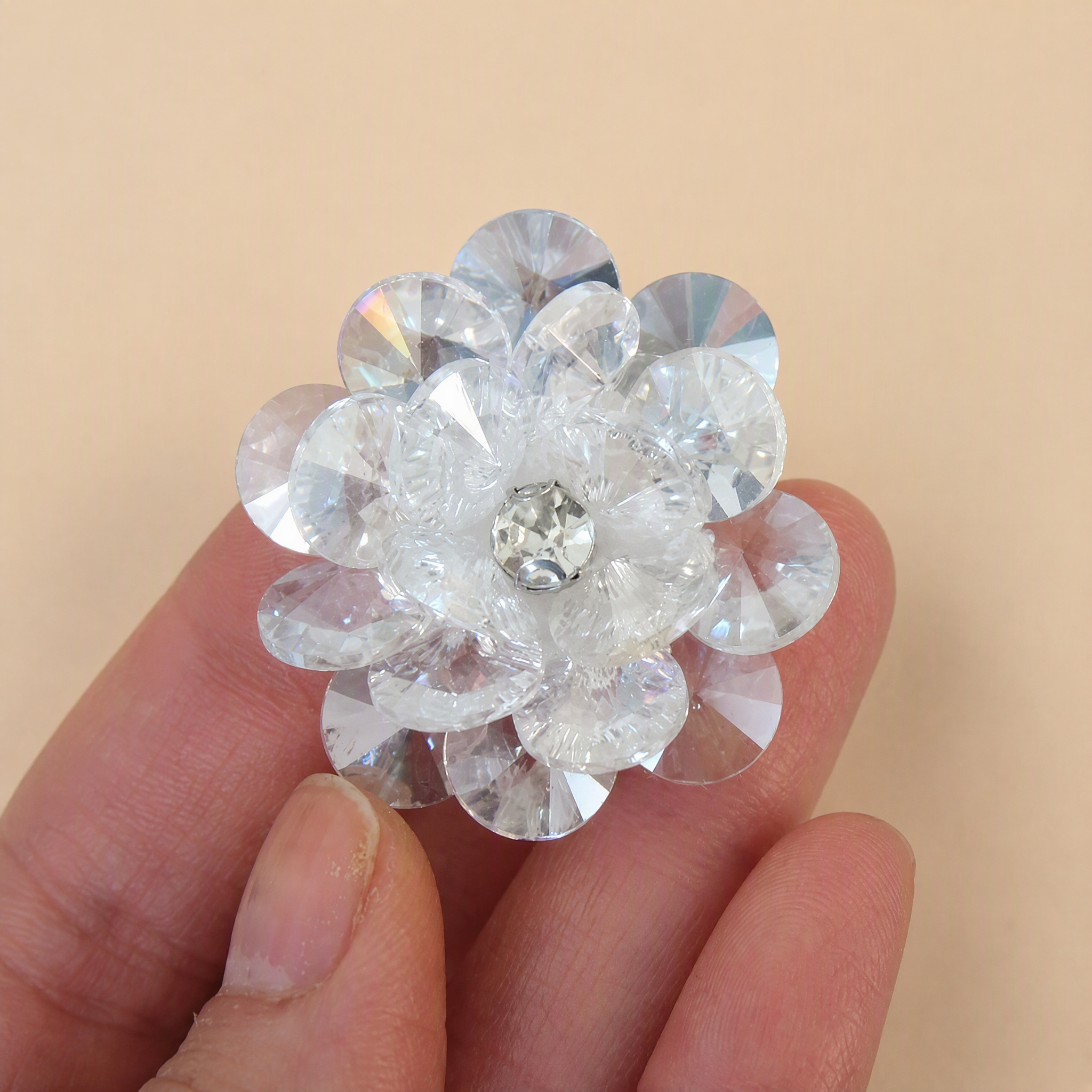 1 Piece 3D Beaded Sequin Flower Applique for Clothing & Accessories BA0088